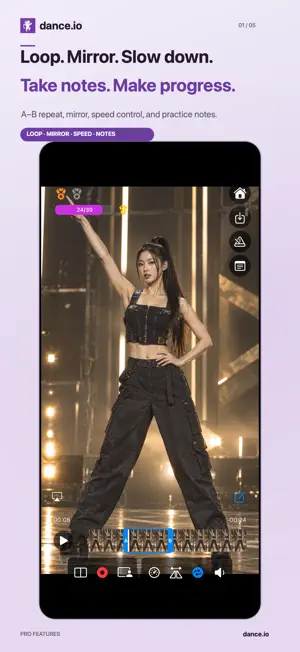 Dance.io｜Mirror & Loop & Slow screenshot 1