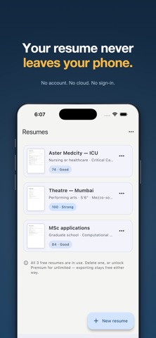 Dossier: Resume & CV Maker iPhone screenshot