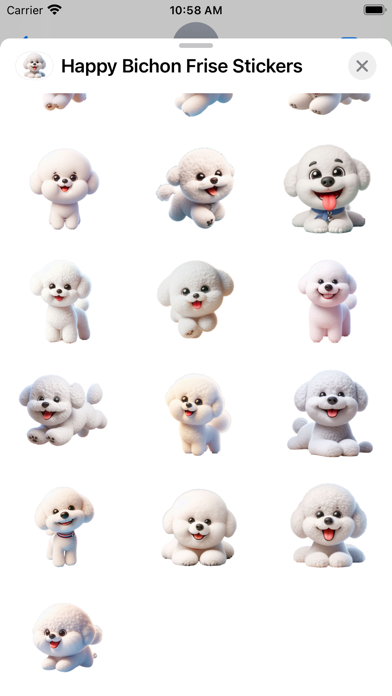 Screenshot 3 of Happy Bichon Frise Stickers App