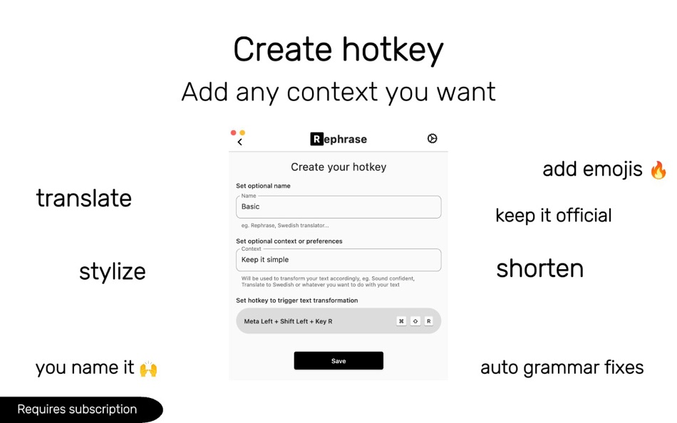 #2. Rephrase: AI Writing Support (macOS) 由: Albert Bolush