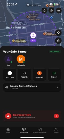 SafeWalks: Smart Protection iPhone screenshot 2