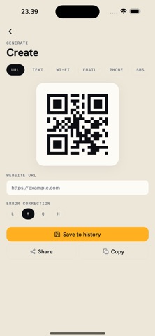 ExaQR: QR Scanner & Generator screenshot