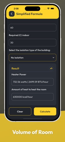 Electric heating calculator Screenshot 4 of 6
