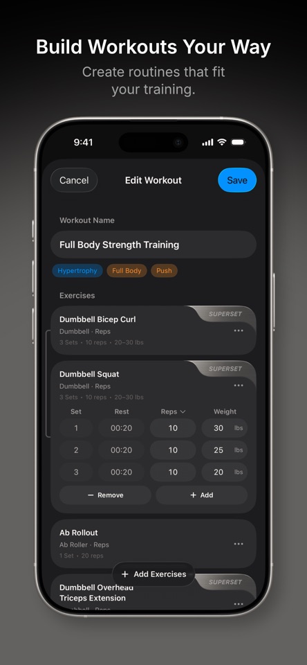 Gym Workout Tracker - Specular screenshot 5