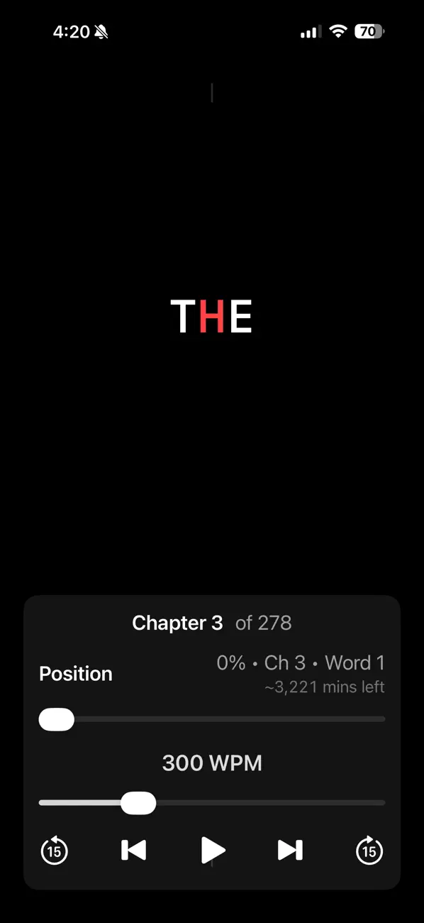 Screenshot #3 pour Speed Reader - RSVP Reading