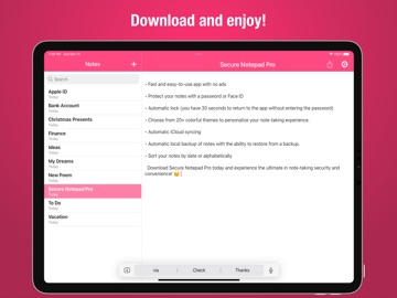 Secure Notepad Pro iPad screenshot