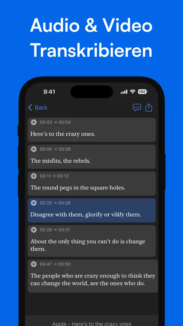 Sprachmemos & Transkription iPhone App Screenshot 2 – Dienstprogramme