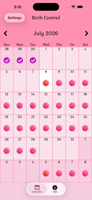 Birth Control Pill Reminder screenshot 1