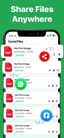 Excel to PDF Converter : XLSX iPhone screenshot