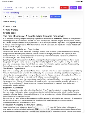 Notes Ai Pro iPad screenshot