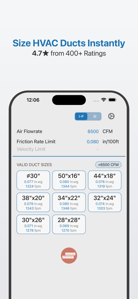 Ductulator - Duct Sizing - 생산성 앱 | MWM
