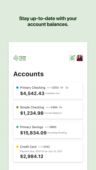 Team One Credit Union Screenshot