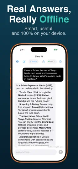 Screenshot von Zima: Offline AI auf dem iPhone 3