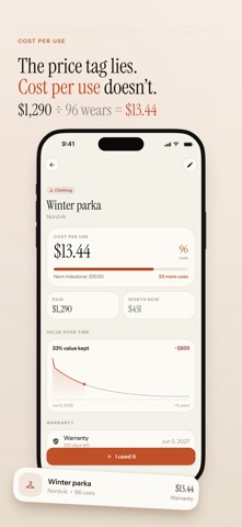 Kept: Things You Own iPhone screenshot