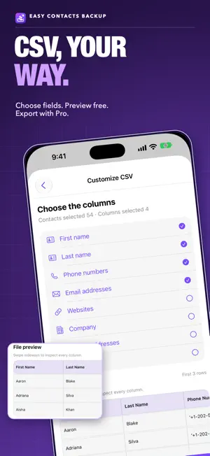 Export & Backup Contacts screenshot 2