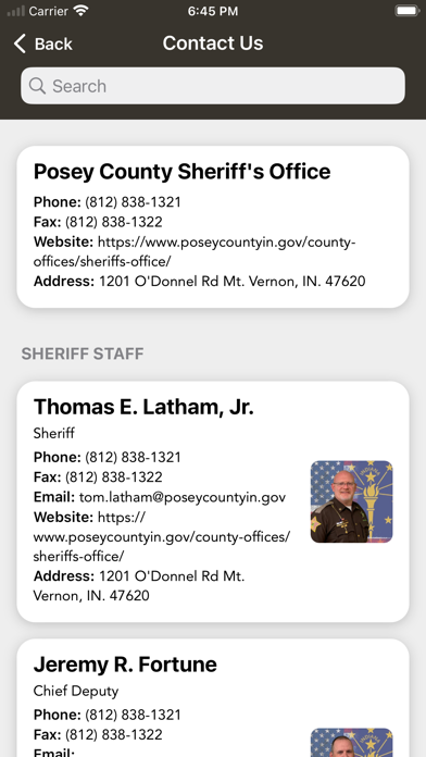 Posey County Sheriff’s Office Screenshot
