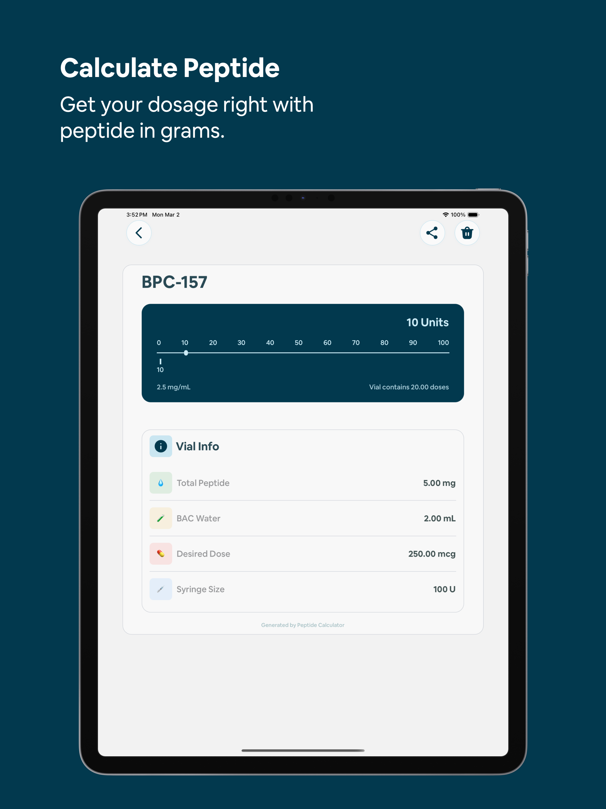 Peptide Calculator - DoseLab screenshot 7