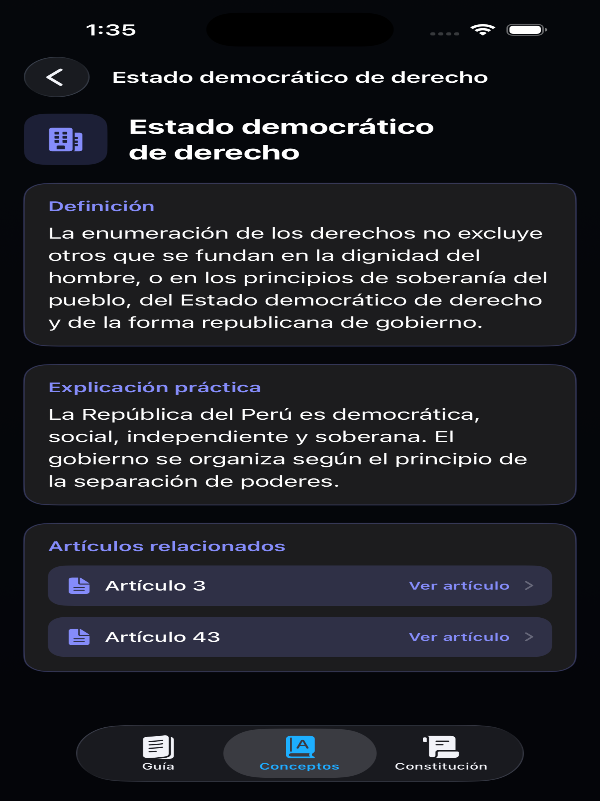Constitución de Perú screenshot 15