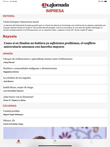 La Jornada iPad screenshot 2