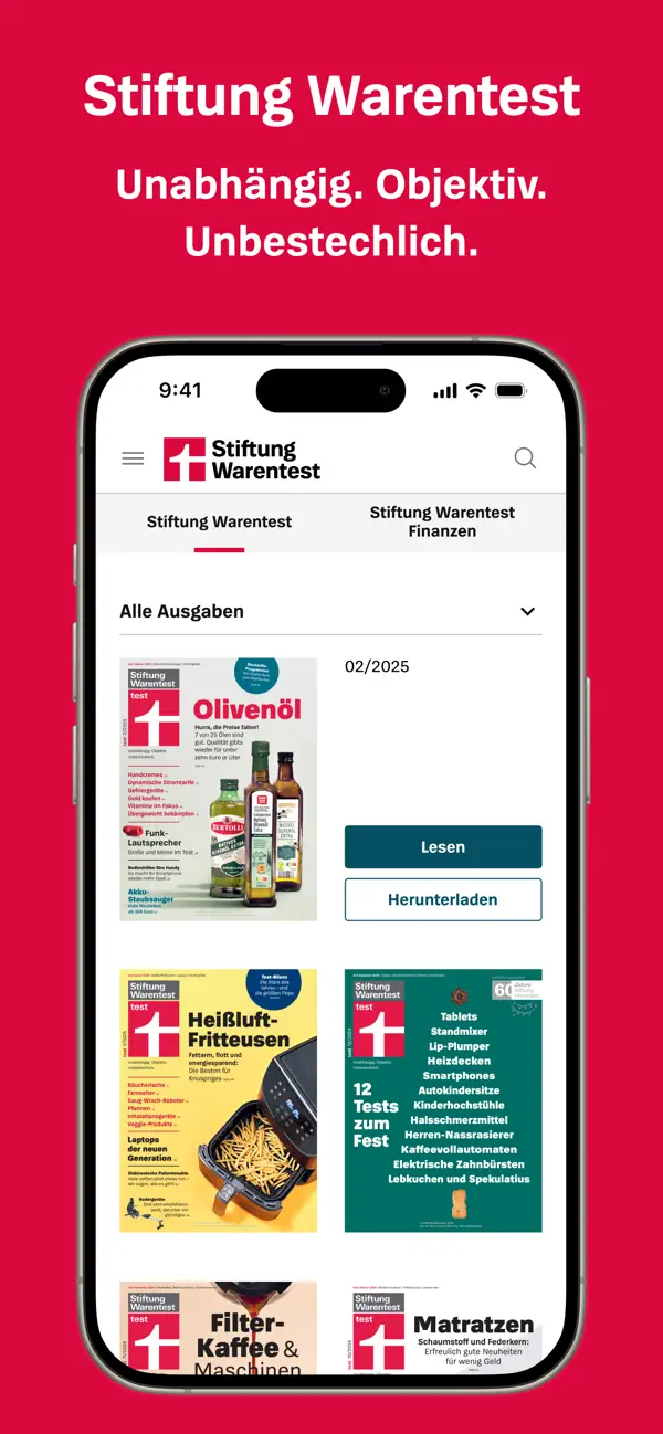 Screenshot #1 pour Stiftung Warentest
