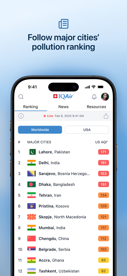 IQAir AirVisual | Air Quality 的 App Store 截图 4