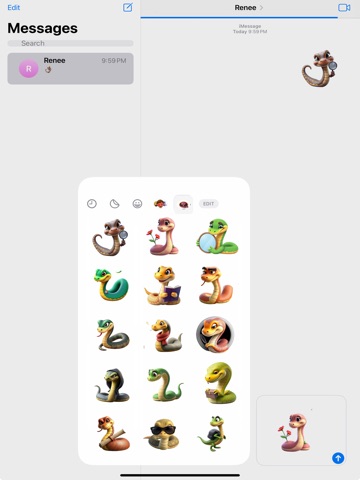 Super Sneaky Snake Stickers iPad screenshot
