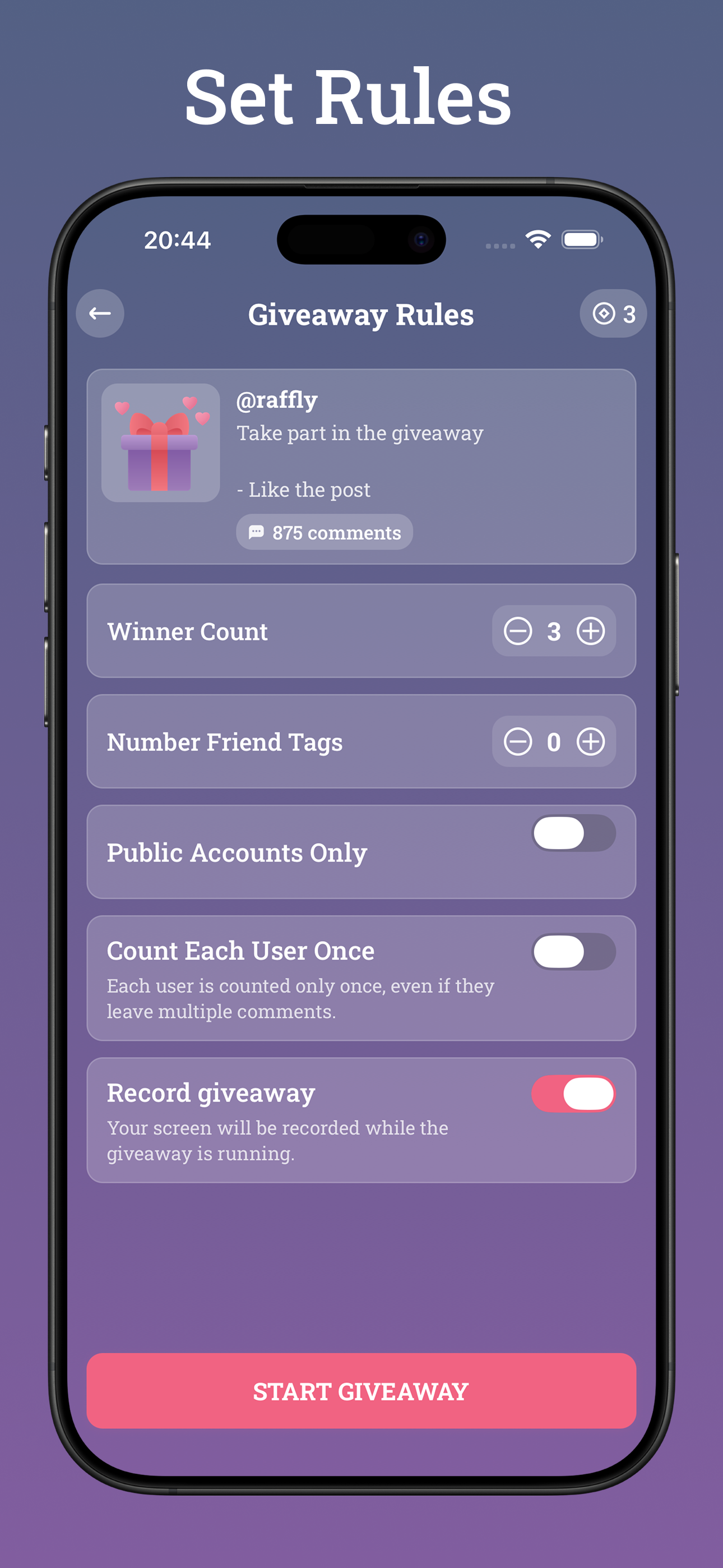 Raffly: Giveaway for Instagram screenshot 2
