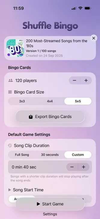 Shuffle Music Bingo - Game screenshot 6