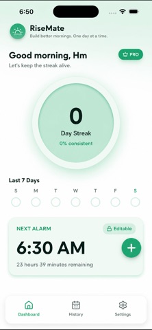 RiseMate: Smart Wakeup Alarm iPhone screenshot