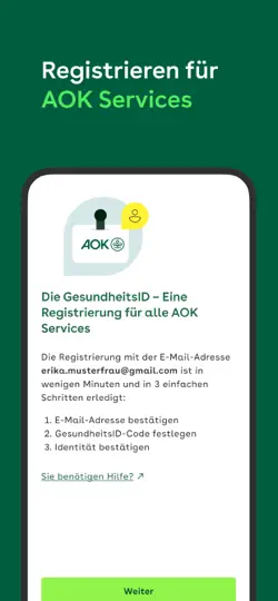 Screenshot von AOK Ident auf dem iPhone 1