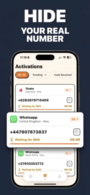 SMSKey - SMS Verification Code screenshot 1