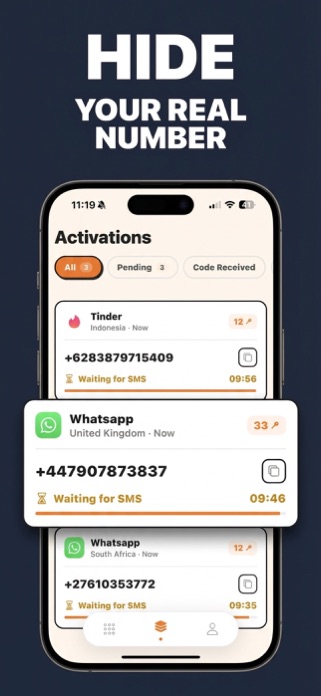 SMSKey - SMS Verification Code Screenshot 1 of 5