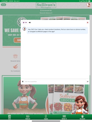 Sullivan's Grocery iPad screenshot