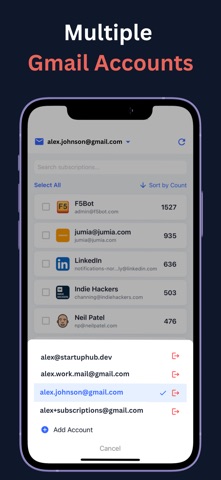 InboxPurge - Email Cleaner iPhone screenshot