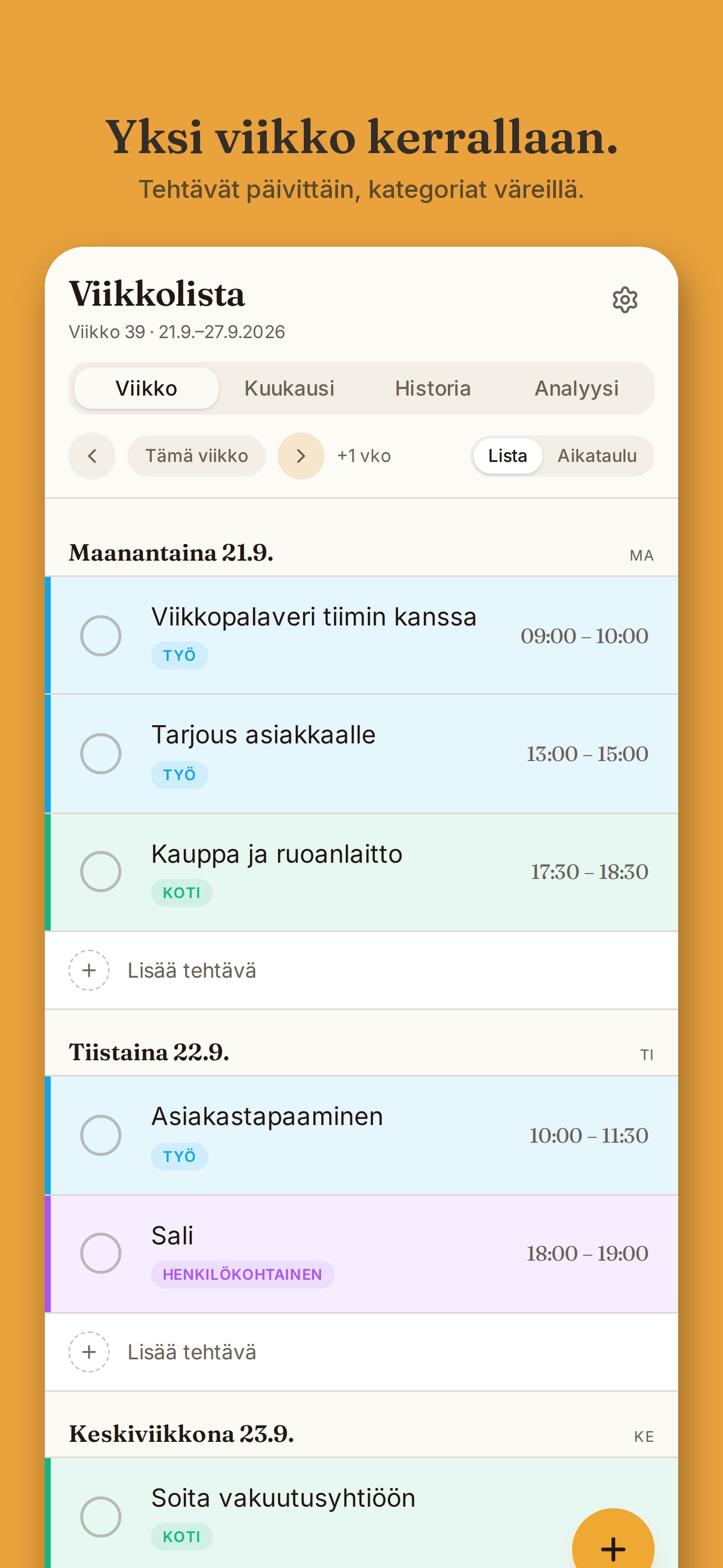 Screenshot 1 of Viikkolista