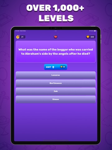 Bible Quiz Trivia Game iPad screenshot