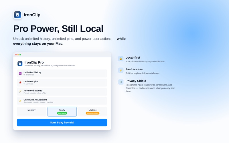 IronClip: Clipboard Manager iPhone screenshot
