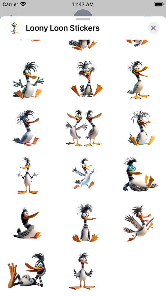 #3. Loony Loon Stickers (iOS) Av: Paul Scott