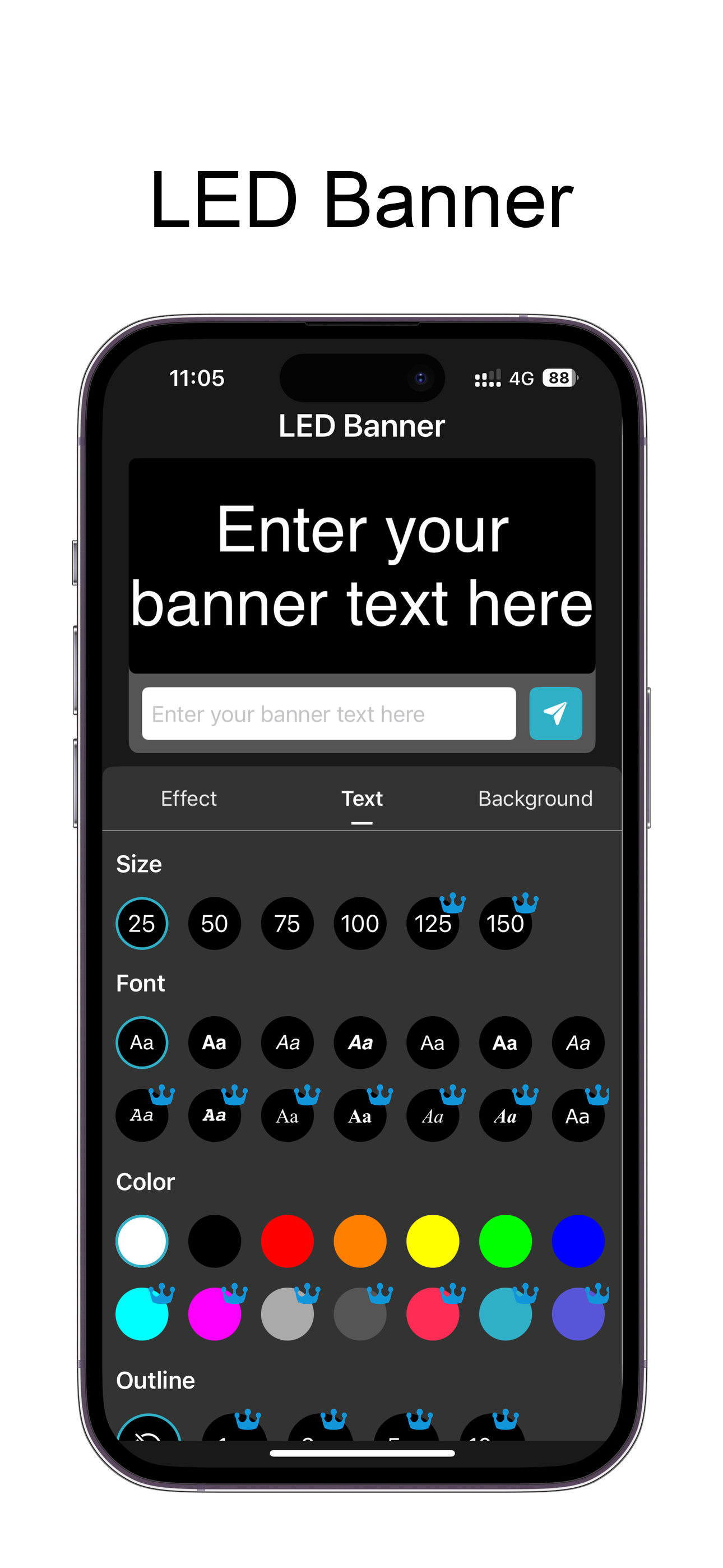 led banner scrolling text led