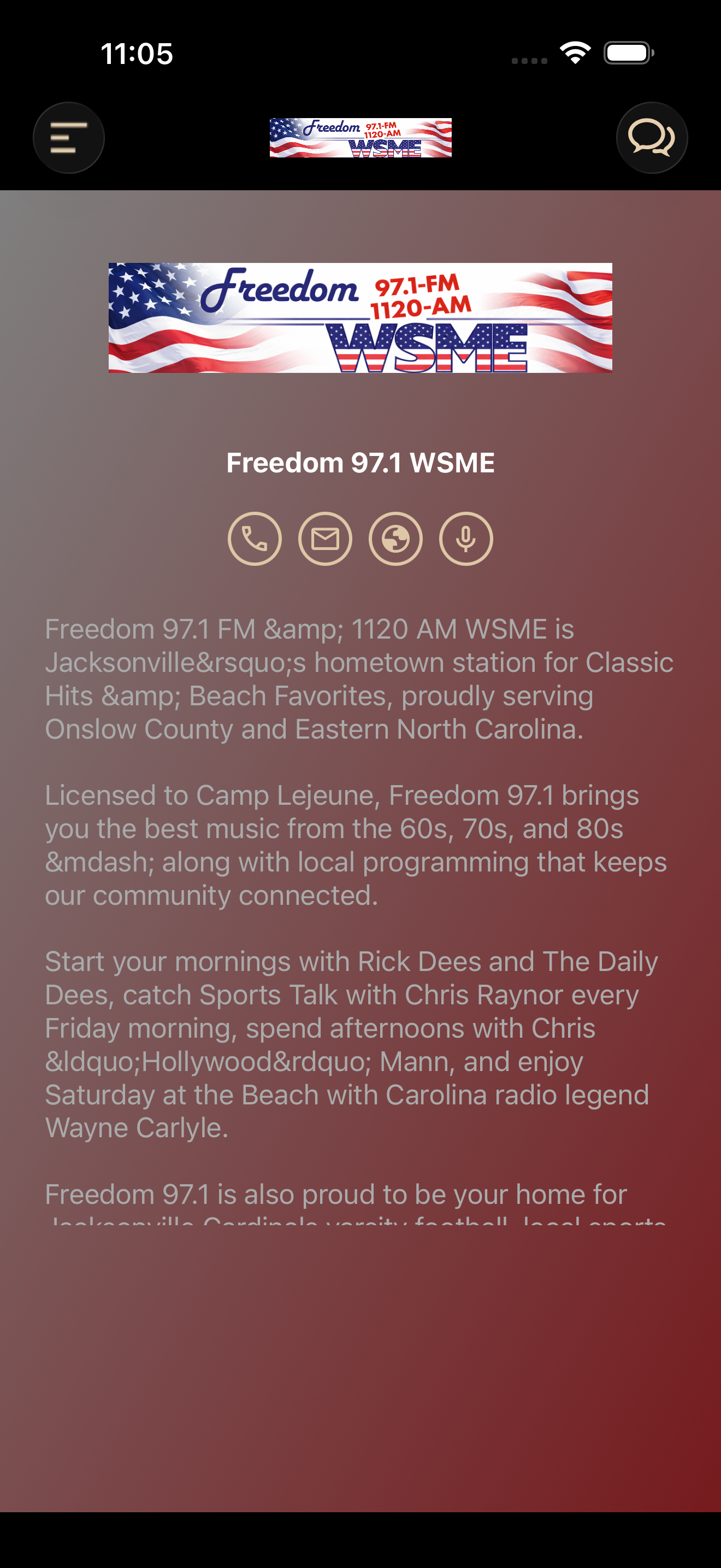 Freedom 97.1-1120 WSME screenshot 3