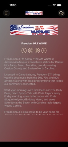 Freedom 97.1-1120 WSME iPhone screenshot
