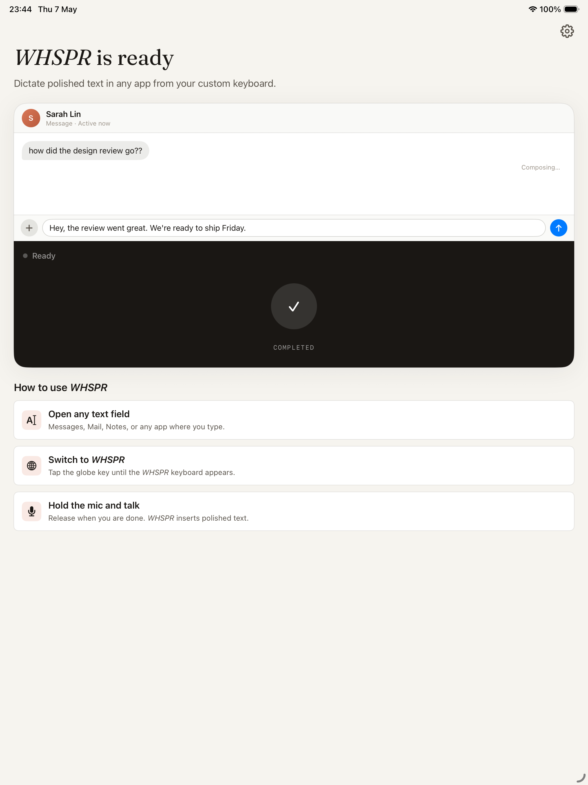 WHSPR – AI Voice Keyboard