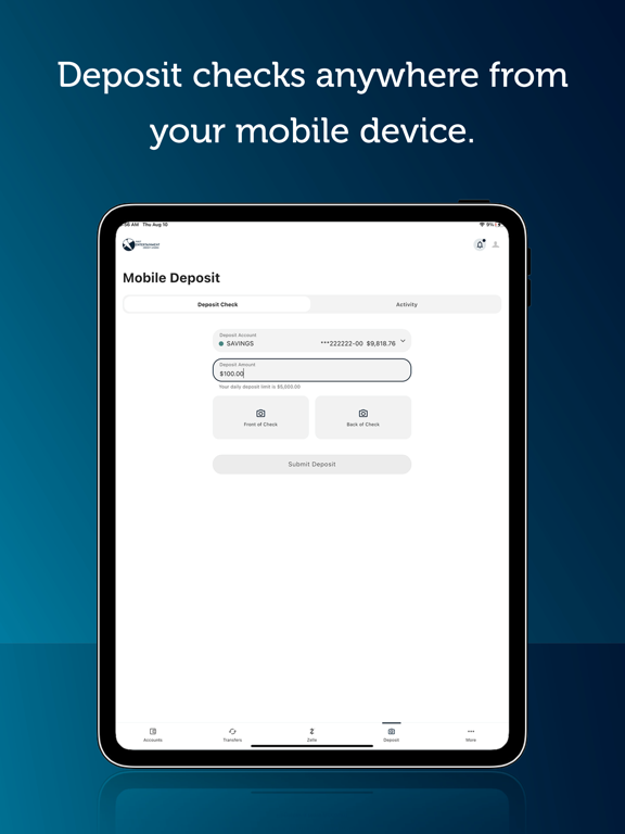 First Entertainment CU Mobile iPad screenshot 5 - Finance app