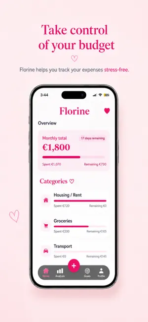 Florine: Budget Planner iPhone screenshot 1