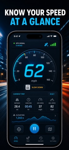 GPS Speedometer: HUD & Trips Screenshot 1 of 10