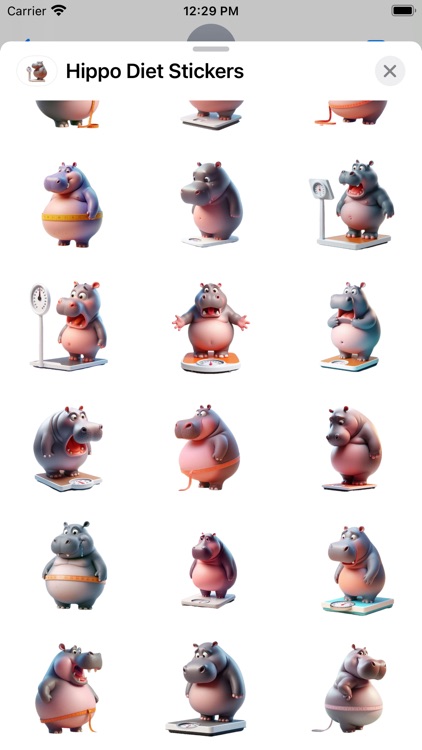 Hippo Diet Stickers