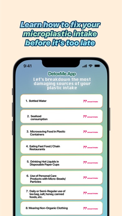 DetoxMe - Microplastic Intake? Screenshot