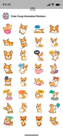 Cute Corgi Animated Emojis iPhone screenshot