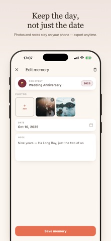 Memento: Anniversary Tracker Screenshot 5 of 6