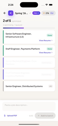 Resume AI Optimizer iPhone screenshot